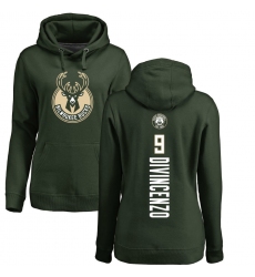 NBA Women's Nike Milwaukee Bucks #9 Donte DiVincenzo Green Backer Pullover Hoodie