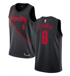 Youth Nike Portland Trail Blazers #6 Nik Stauskas Swingman Black NBA Jersey - 2018 19 City Edition