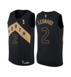 Women's Toronto Raptors #2 Kawhi Leonard Swingman Black 2019 Basketball Finals Champions Jersey - City Edition