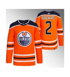 Men's Edmonton Oilers #2 Evan Bouchard Orange Stitched Jersey