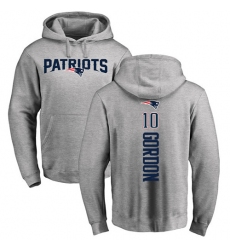 NFL Nike New England Patriots #10 Josh Gordon Ash Backer Pullover Hoodie