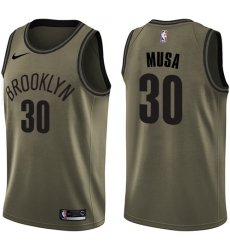 Men's Nike Brooklyn Nets #30 Dzanan Musa Swingman Green Salute to Service NBA Jersey