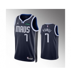 Men's Dallas Mavericks #7 Dwight Powell Navy Statement Edition Stitched Basketball Jersey