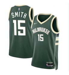 Men's Milwaukee Bucks #15 Tyler Smith Green 2024 Draft Icon Edition Stitched Basketball Jersey