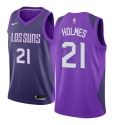 Men's Nike Phoenix Suns #21 Richaun Holmes Swingman Purple NBA Jersey - City Edition