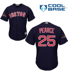 Men's Majestic Boston Red Sox #25 Steve Pearce Replica Navy Blue Alternate Road Cool Base 2018 World Series Champions MLB Jersey