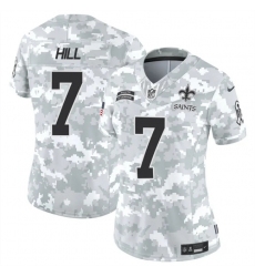 Women's New Orleans Saints #7 Taysom Hill 2024 F.U.S.E Arctic Camo Salute To Service Limited Stitched Football Jersey(Run Small)