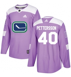 Men's Adidas Vancouver Canucks #40 Elias Pettersson Purple Authentic Fights Cancer Stitched NHL Jersey