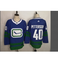 Men's Vancouver Canucks #40 Elias Pettersson Blue adidas 2019/20 Alternate Authentic Jersey
