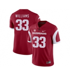 Arkansas Razorbacks 33 David Williams Red College Football Jersey