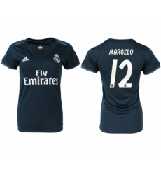 2018-19 Real Madrid 12 MARCELO Away Women Soccer Jersey