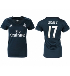 2018-19 Real Madrid 17 LUCAS V. Away Women Soccer Jersey