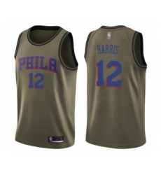 Men's Philadelphia 76ers #12 Tobias Harris Swingman Green Salute to Service Basketball Jersey
