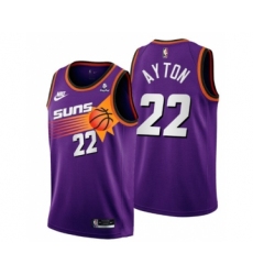 Men's Phoenix Suns #22 Deandre Ayton Purple Stitched Basketball Jersey