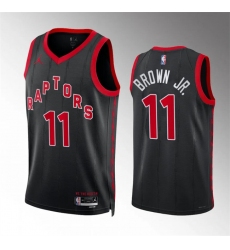 Men's Toronto Raptors #11 Bruce Brown Jr Black Statement Edition Basketball Jersey