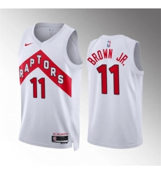 Men's Toronto Raptors #11 Bruce Brown Jr White Association Edition Stitched Basketball Jersey