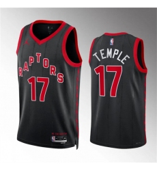 Men's Toronto Raptors #17 Garrett Temple Black Statement Edition Stitched Basketball Jersey