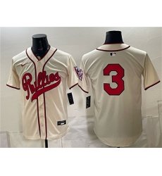 Men's Philadelphia Phillies #3 Bryce Harper Cream 2026 Field of Dreams Stadium Stitched Baseball Jersey