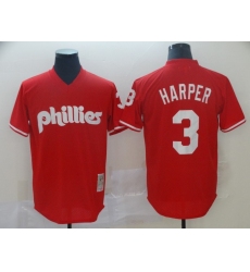 Men's Philadelphia Phillies #3 Bryce Harper Red Alternate Stitched Baseball Jersey