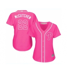 Women's Philadelphia Phillies #22 Andrew McCutchen Replica Pink Fashion Cool Base Baseball Jersey
