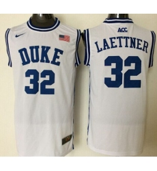 Blue Devils #32 Christian Laettner White Basketball New Stitched NCAA Jersey