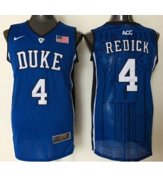 Blue Devils #4 J.J. Redick Blue Basketball Stitched NCAA Jersey