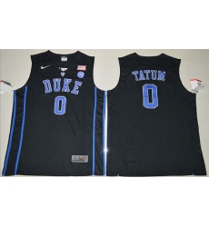 Duke Blue Devils #0 Jayson Tatum Black Basketball Elite Stitched NCAA Jersey