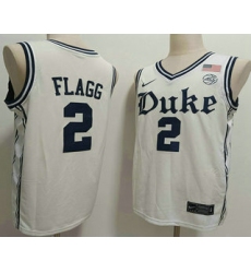 Men's Duke Blue Devils #2 Cooper Flagg White Alternate College Basketball Jersey