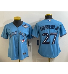 Women's Toronto Blue Jays #27 Vladimir Guerrero Jr. Blue 2025 World Series Cool Base Stitched Baseball Jersey(Run Small)