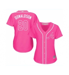 Women's Atlanta Braves #20 Josh Donaldson Replica Pink Fashion Cool Base Baseball Jersey