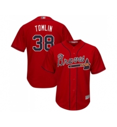 Youth Atlanta Braves #38 Josh Tomlin Replica Red Alternate Cool Base Baseball Jersey