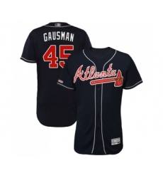 Men's Atlanta Braves #45 Kevin Gausman Navy Blue Alternate Flex Base Authentic Collection Baseball Jersey