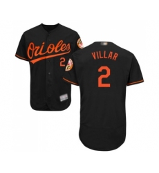 Men's Baltimore Orioles #2 Jonathan Villar Black Alternate Flex Base Authentic Collection Baseball Jersey