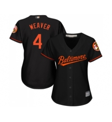 Women's Baltimore Orioles #4 Earl Weaver Replica Black Alternate Cool Base Baseball Jersey