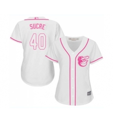 Women's Baltimore Orioles #40 Jesus Sucre Replica White Fashion Cool Base Baseball Jersey