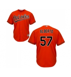 Men's Baltimore Orioles #57 Hanser Alberto Replica Orange Alternate Cool Base Baseball Jersey