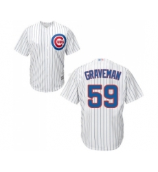 Men's Chicago Cubs #59 Kendall Graveman Replica White Home Cool Base Baseball Jersey