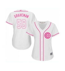 Women's Chicago Cubs #59 Kendall Graveman Authentic White Fashion Baseball Jersey