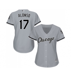 Women's Chicago White Sox #17 Yonder Alonso Replica Grey Road Cool Base Baseball Jersey