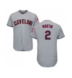 Men's Cleveland Indians #2 Leonys Martin Grey Road Flex Base Authentic Collection Baseball Jersey