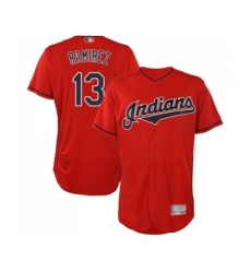 Men's Cleveland Indians #13 Hanley Ramirez Scarlet Alternate Flex Base Authentic Collection Baseball Jersey