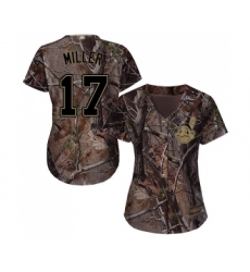 Women's Cleveland Indians #17 Brad Miller Authentic Green Salute to Service Baseball Jersey