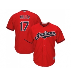 Youth Cleveland Indians #17 Brad Miller Replica Scarlet Alternate 2 Cool Base Baseball Jersey
