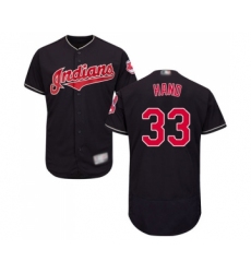 Men's Cleveland Indians #33 Brad Hand Navy Blue Alternate Flex Base Authentic Collection Baseball Jersey