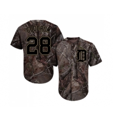 Youth Detroit Tigers #28 Niko Goodrum Authentic Camo Realtree Collection Flex Base Baseball Jersey