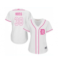 Women's Detroit Tigers #38 Tyson Ross Replica White Fashion Cool Base Baseball Jersey