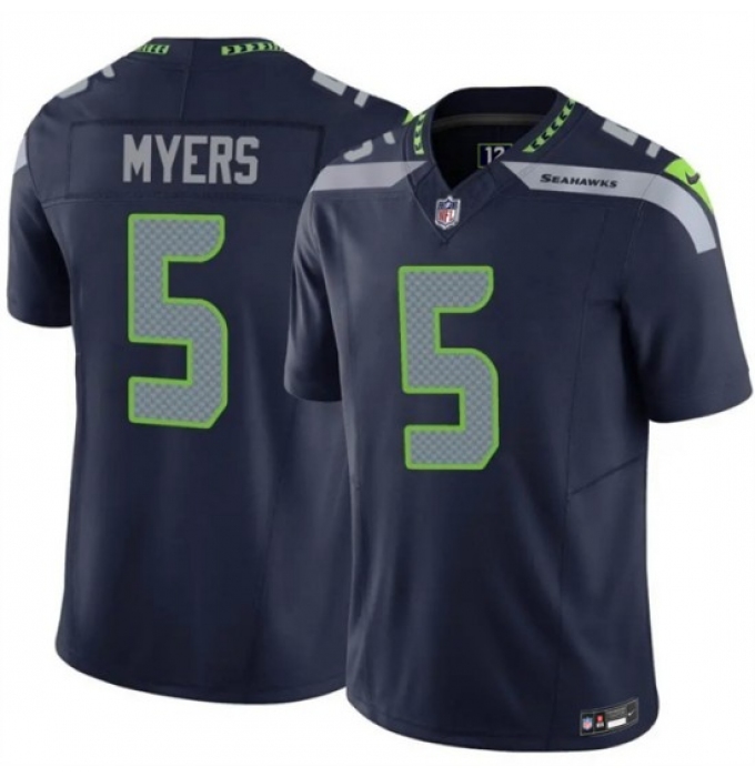 Men's Seattle Seahawks #5 Jason Myers Navy 2025 F.U.S.E. Vapor Untouchable Limited Stitched Football Jersey