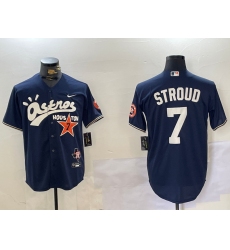 Men's Houston Astros #7 CJ Stroud Navy Cactus Jack Vapor Premier Stitched Baseball Jersey