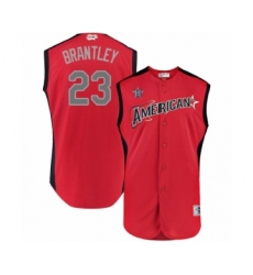 Men's Houston Astros #23 Michael Brantley Authentic Red American League 2019 Baseball All-Star Jersey