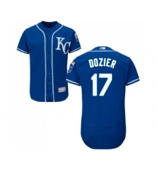 Men's Kansas City Royals #17 Hunter Dozier Royal Blue Alternate Flex Base Authentic Collection Baseball Jersey